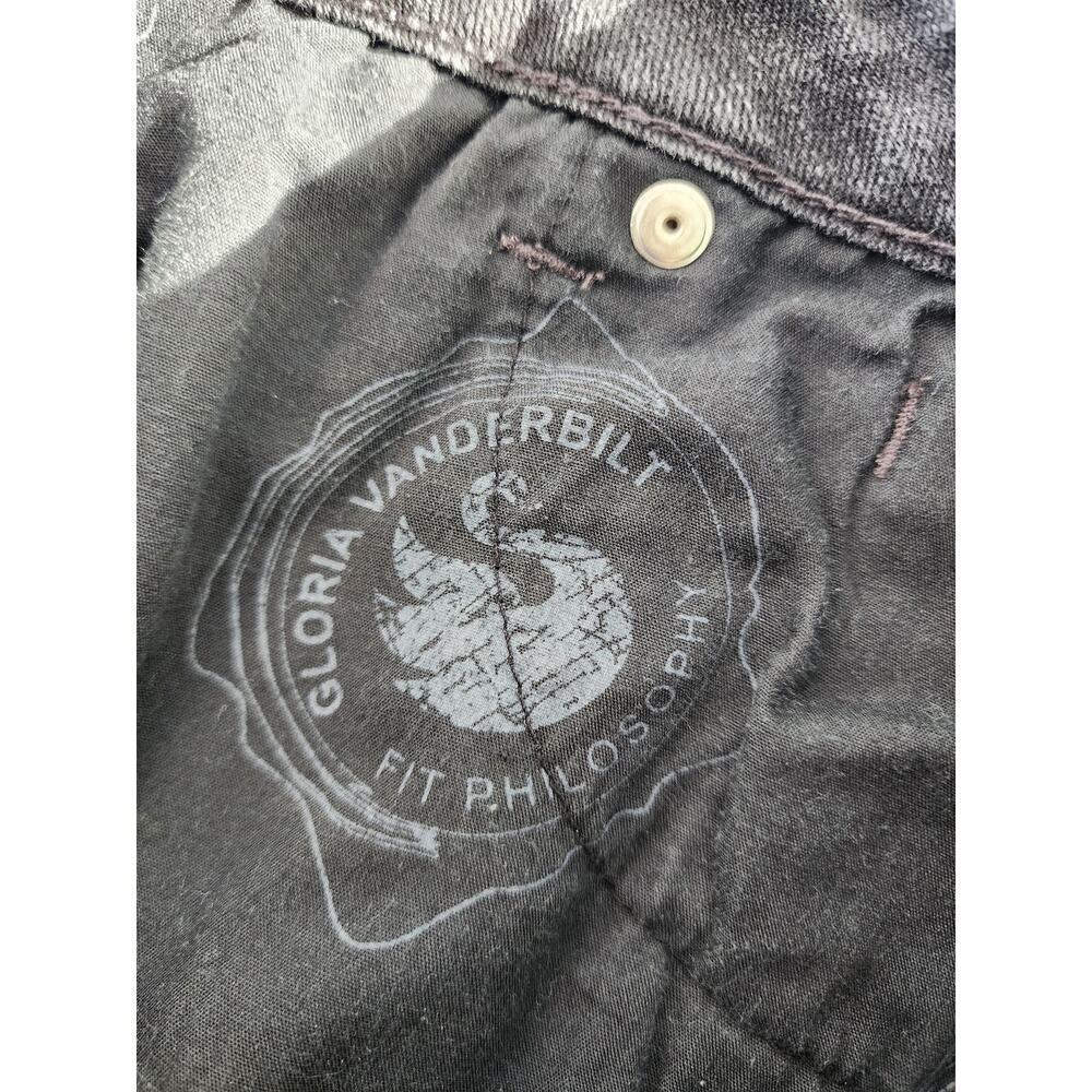 Gloria Vanderbilt Dark Wash Denim Black White Cotton Peasant Reconstructed Skirt - Picture 9 of 9